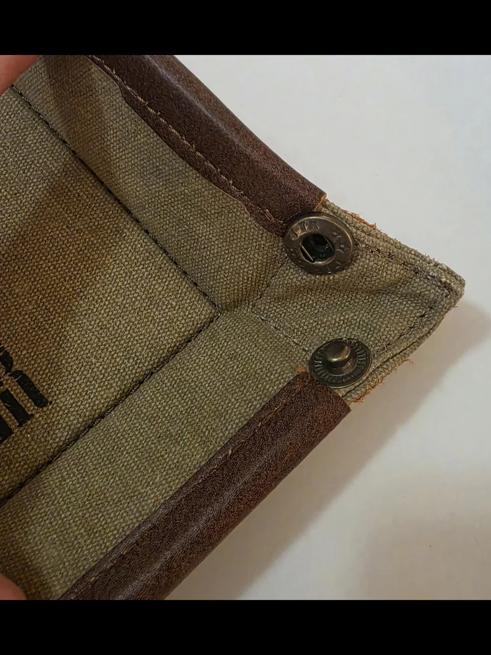 Mona B Nautical Anchor Canvas Catchall Tray in Rustic Brown Leather Trim Decor